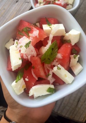 Une photo de Salade fraîcheur pastèque feta