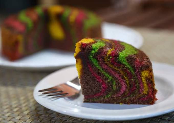 Recipe of Homemade Rainbow Zebra Cake