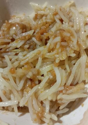 A picture of Sweet jaggery powder rice.