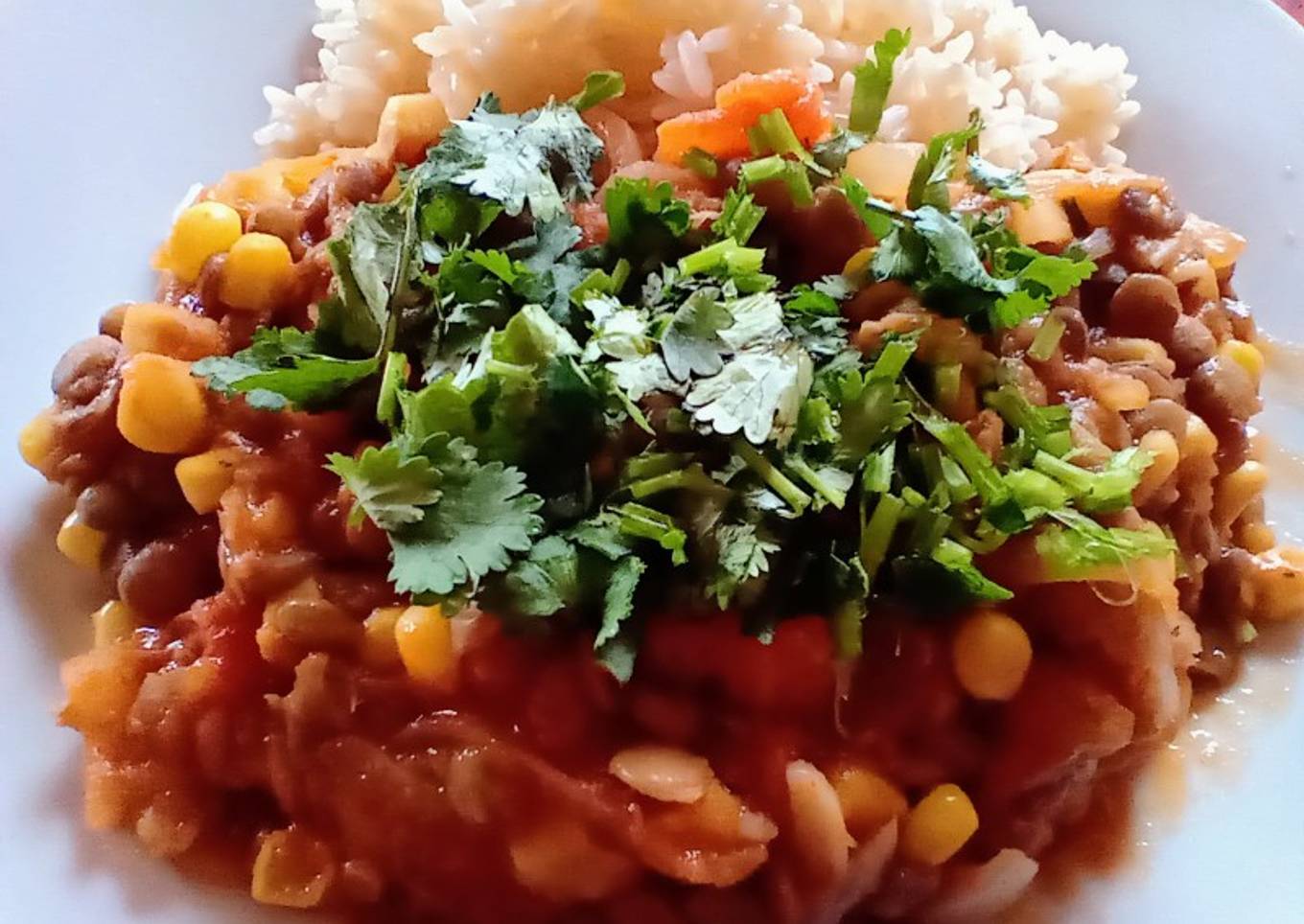 Tomaticán de lentejas