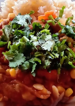 Una foto de Tomaticán de lentejas