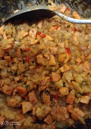 Una foto de Picadillo de arracache con chorizo