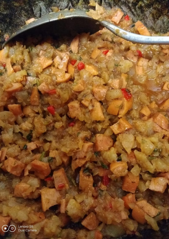Una foto de Picadillo de arracache con chorizo