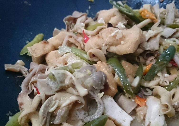 Resep Tumis Tauco tahu usus ati ampela dan buncis, Bisa Manjain Lidah
