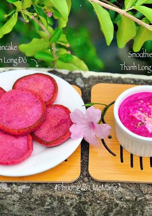Hình của món Pancake Thanh Long Đỏ - Smoothie Thanh Long Đỏ 🌸🌸🌸.