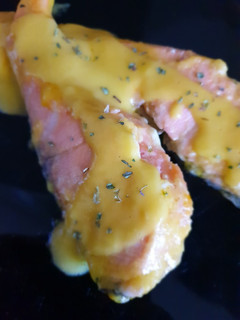 Una foto de Salmón a la naranja