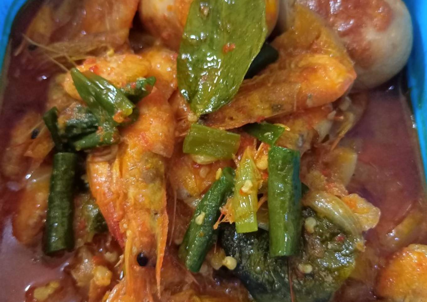 Udang pedas manis sambel saos tiram