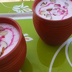 A picture of Punjabi Strawberry Lassi.