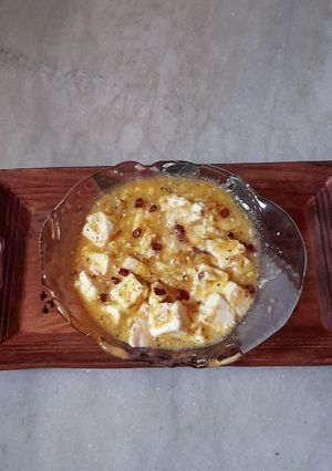 A picture of Kasundi Paneer in Pineapple Gravy.