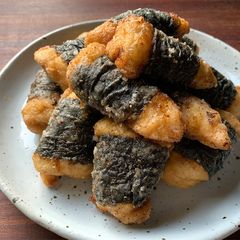 Nori Wrapped Fried Chicken Tenderloins A picture of Nori Wrapped Fried Chicken Tenderloins.