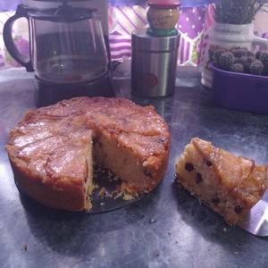 Torta de manzana y arándanos invertida!