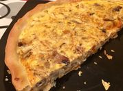 Una foto de quiche queso crema