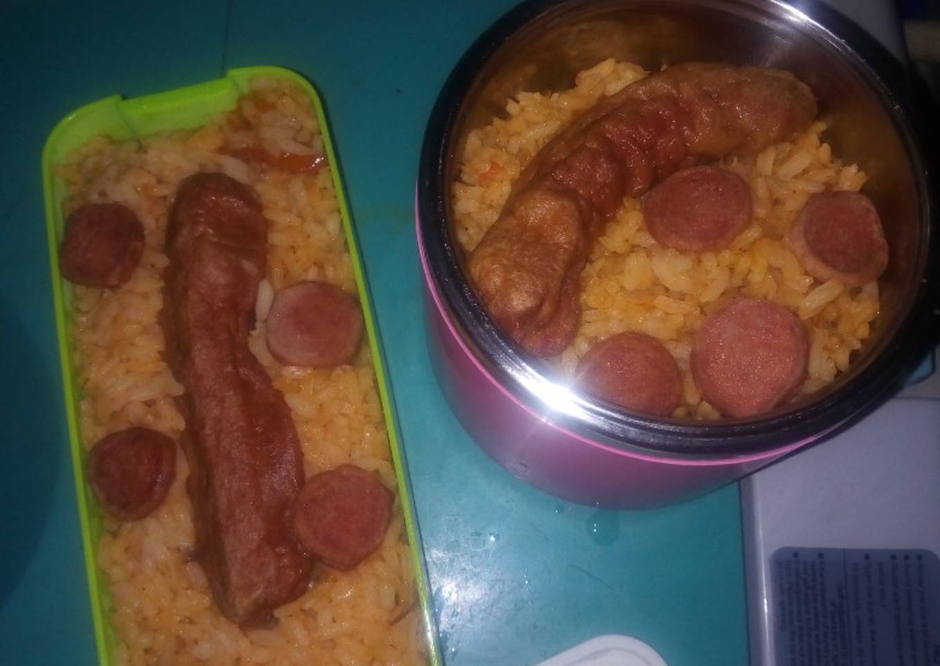 Jellof rice and sausage