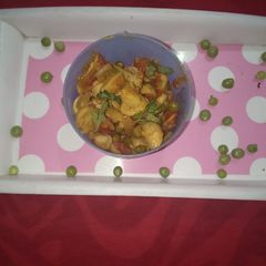 A picture of Peas and mushroom veg.
