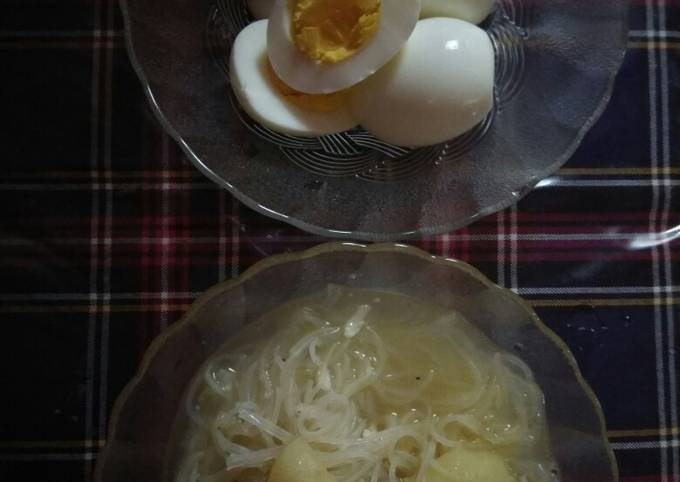 Resep Mie sohun telur kuah Anti Gagal