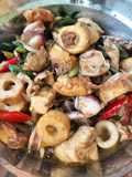 Oseng cumi, chikuwa dan tahu putih