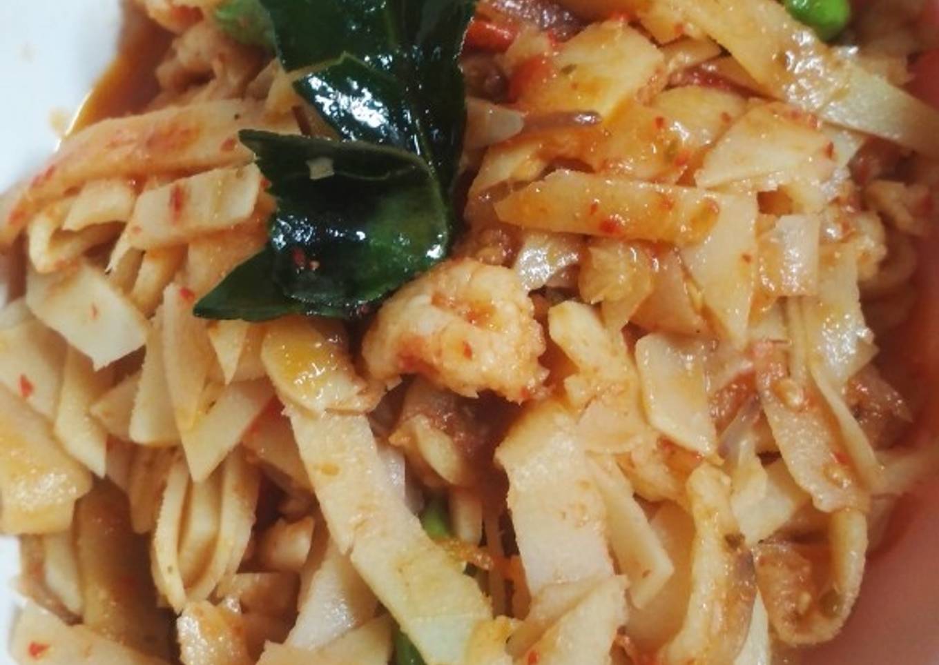 Tumis rebung udang pete