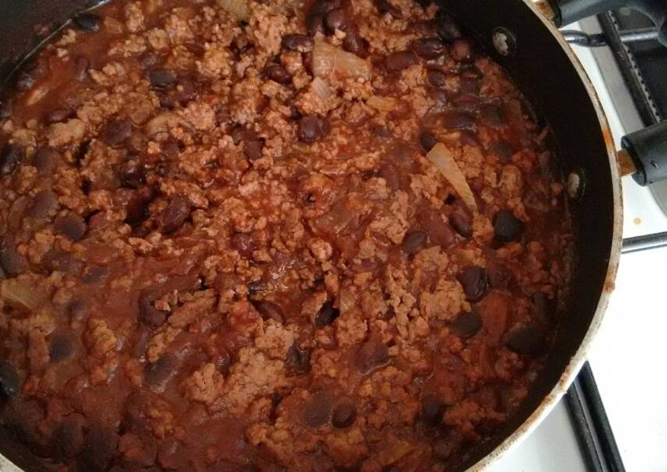 Carne molida con frijoles negros. ॐ