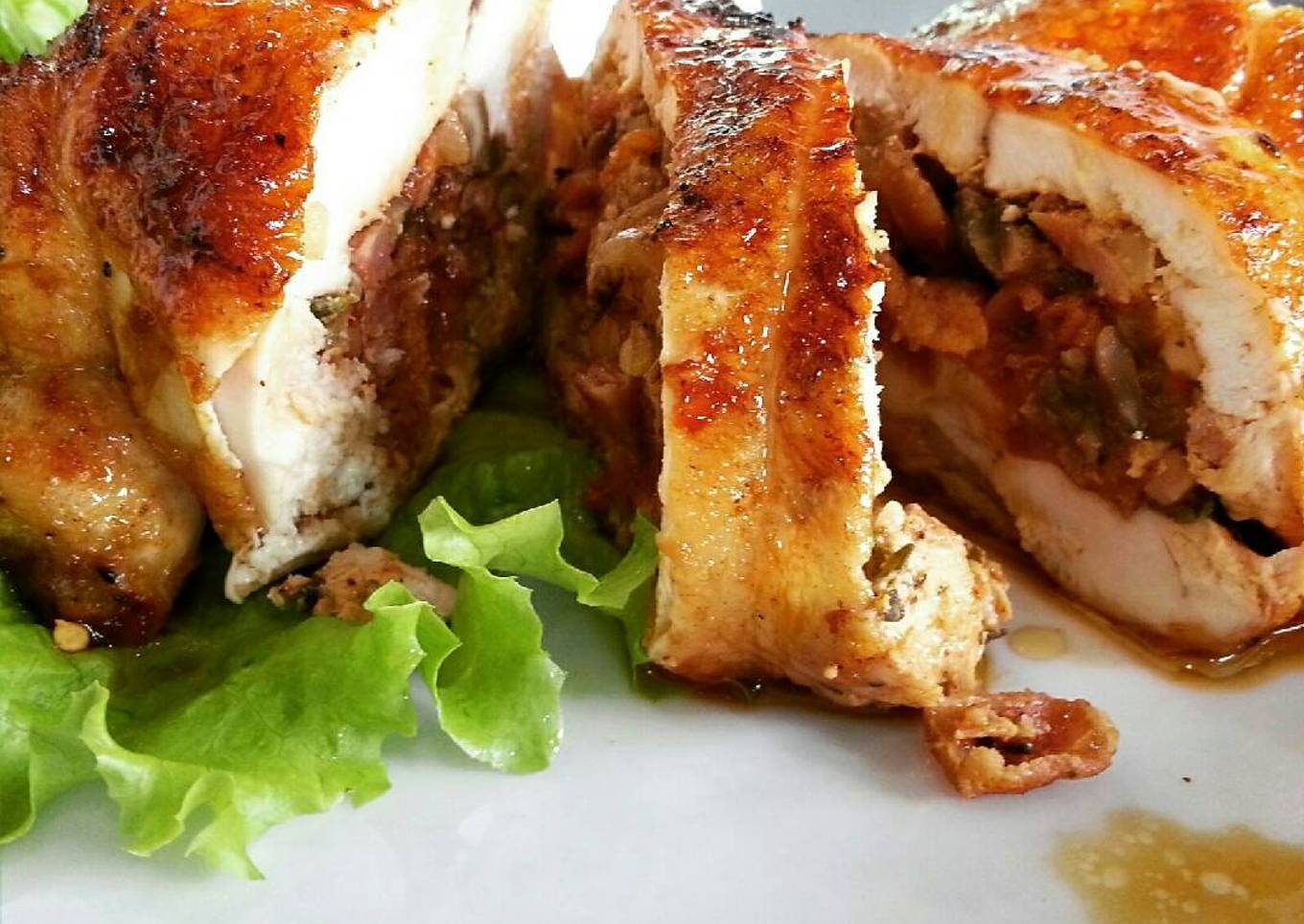 Pechugas de pollo o pavo rellena de vegetales