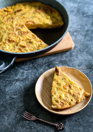 Gambar Puding Pisang Roti Ban Manis Non-Stick Pan