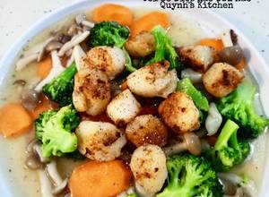 Hình của món Còi Sò Điệp xào rau củ/ Scallops stir-fry Vege.