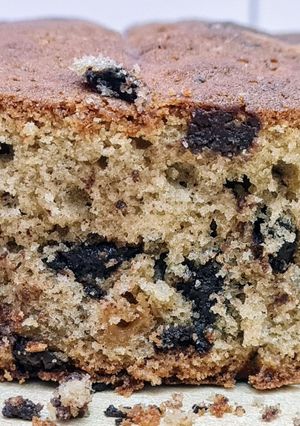 Una foto de Torta de trocitos de chocolate y dulce de batata 🎂 Torta combinada