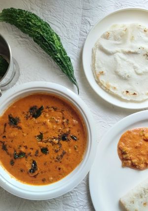 A picture of Bittergourd Curry.