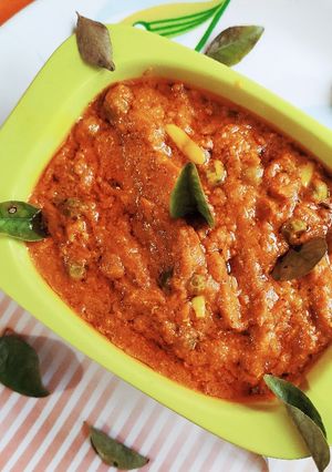 A picture of Rajasthani Haldi ki sabji.