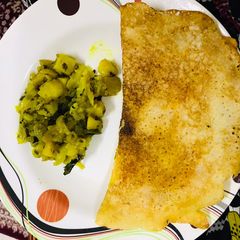 A picture of Instant gits dosa & saag recipe @ home.