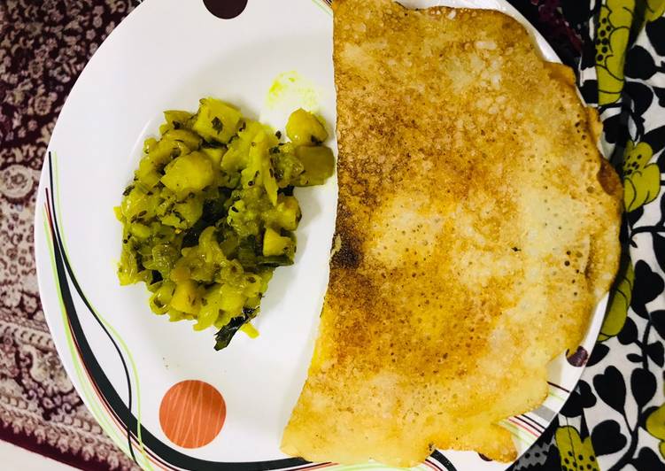 Steps to Make Quick Instant gits dosa &amp; saag recipe @ home