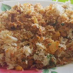 A picture of Qeema pulao.
