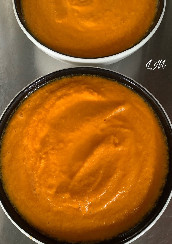 Una foto de Salmorejo de zanahorias en Thermomix