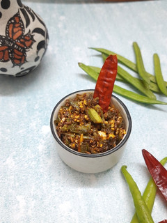 A picture of Cluster Bean Thecha.