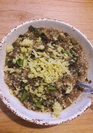 Una foto de Risotto de hongos