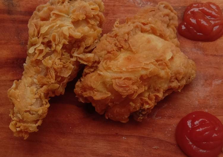 Bagaimana Menyiapkan Ayam kribo / fried chicken ala kf*, Lezat Sekali