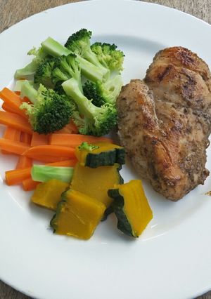 รูปของ เสต็กอกไก่ผักนึ่ง
