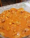 Medallones de merluza en airfryer en salsa de pimientos del piquillo