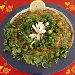 Palak Lahsuni Moong Dal A picture of Palak Lahsuni Moong Dal.