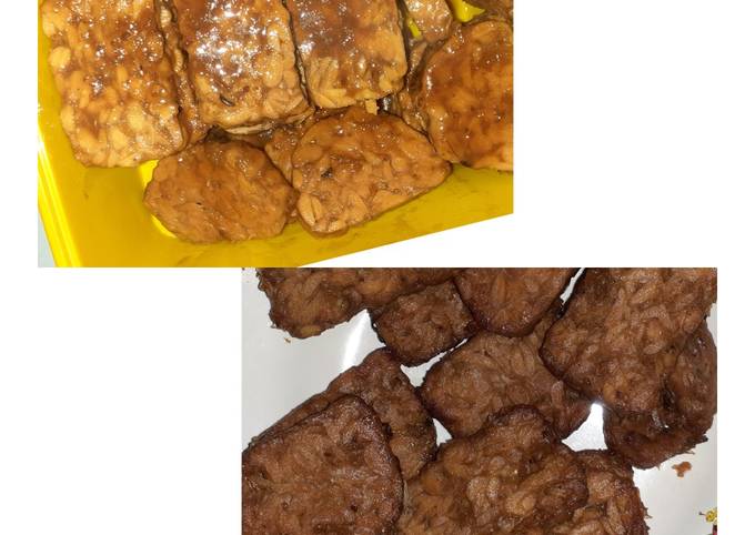 Cara Membuat Resep Tempe bacem & tempe goreng bumbu bacem