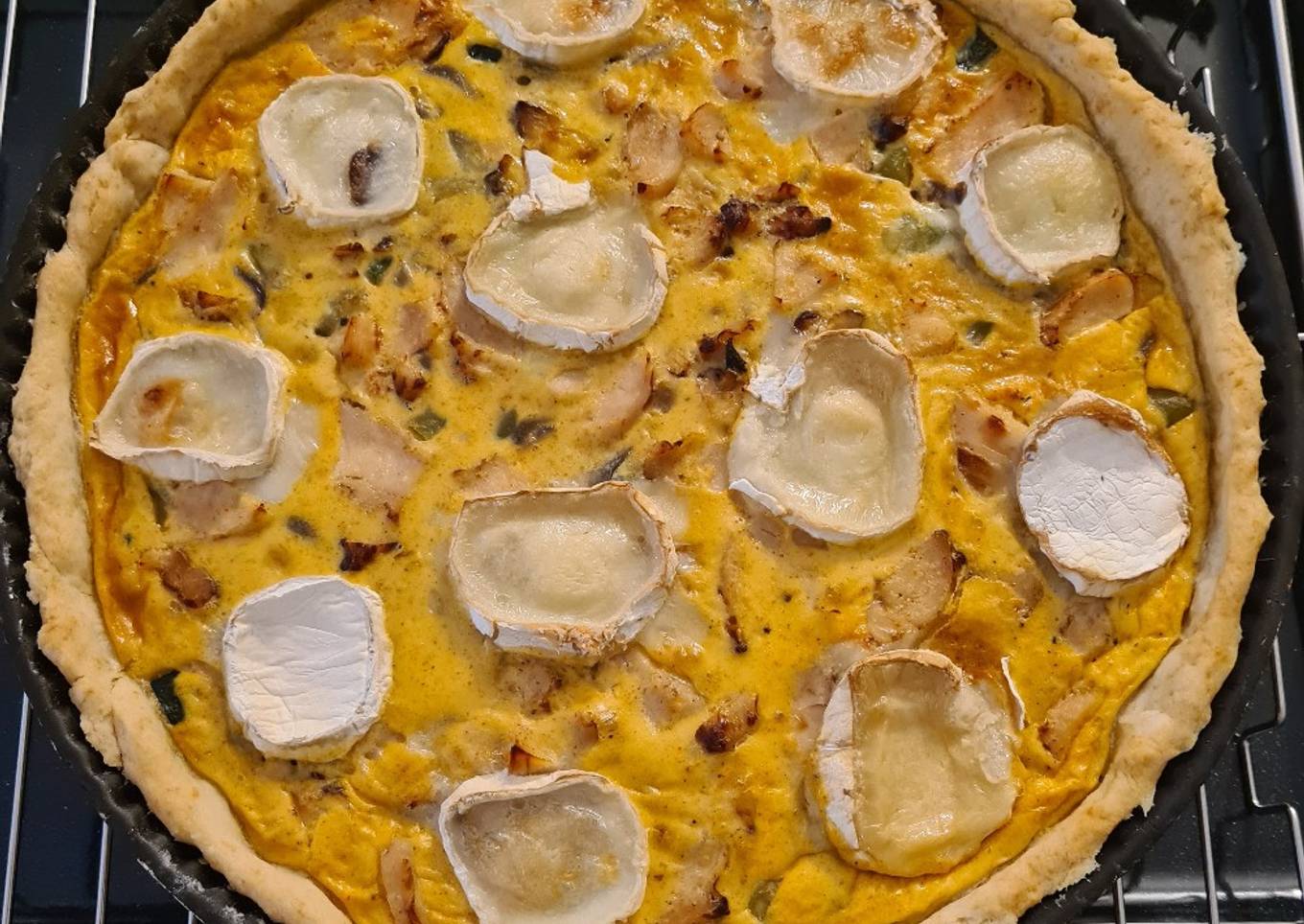 Tarte poulet courgette chèvre