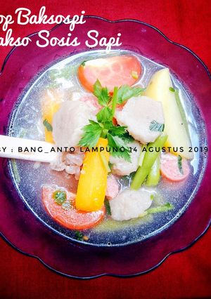 Foto resep Sop Baksospi (Bakso Sosis Dading Sapi)