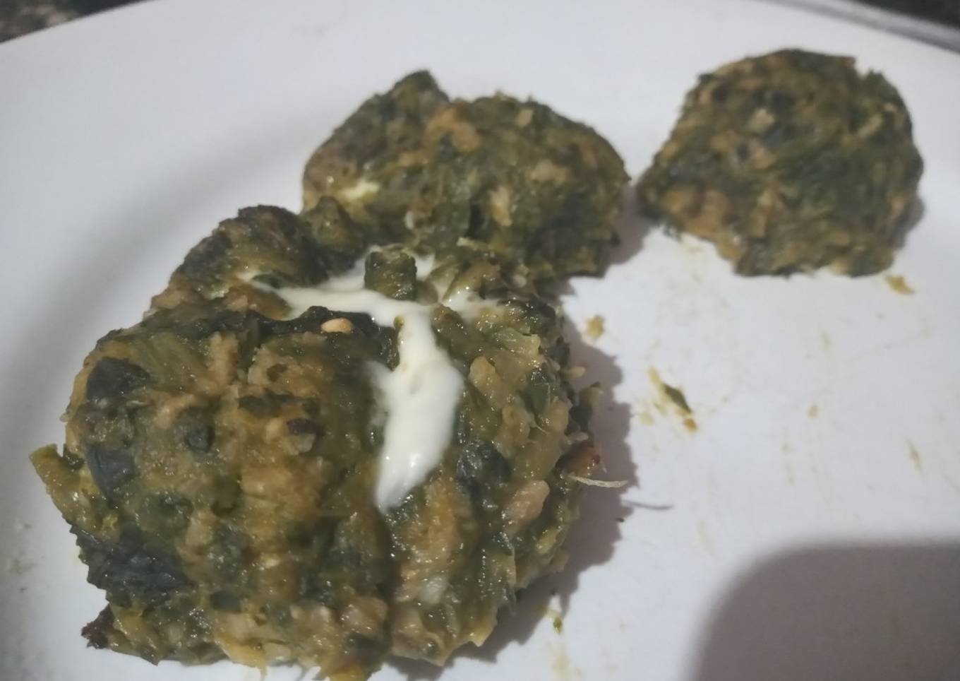 Bombas de batata y acelga