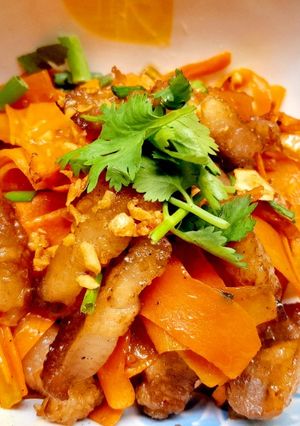 Hình của món Cà rốt xào thịt.