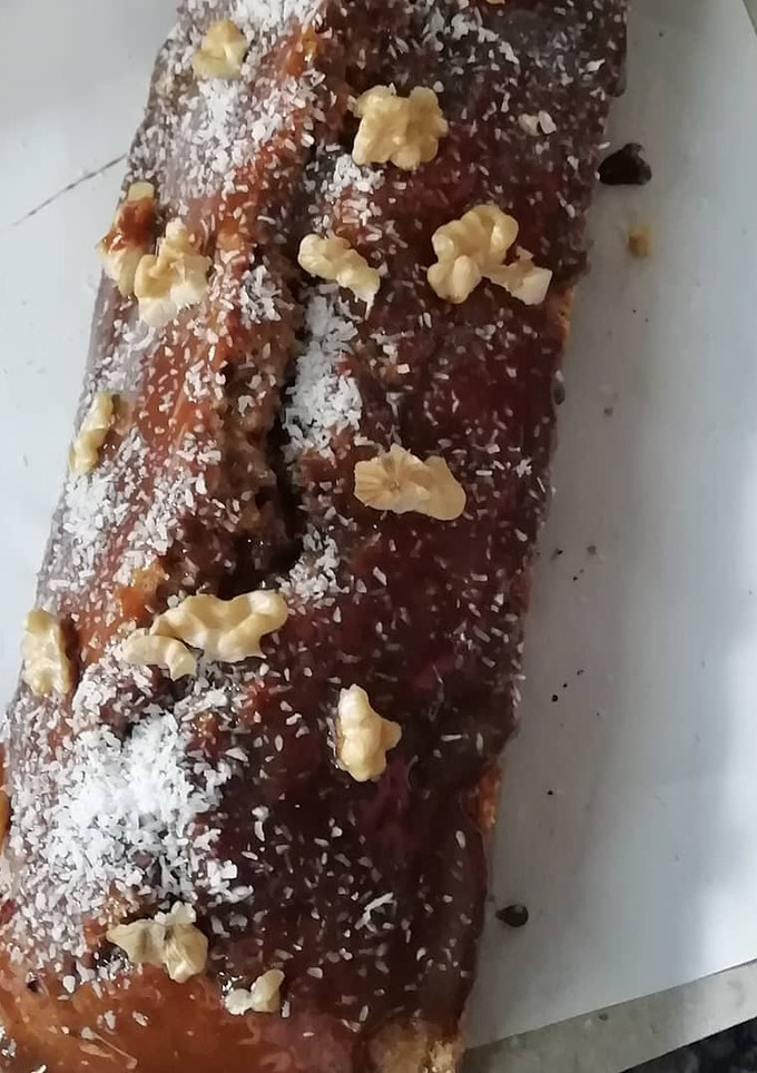 Una foto de Budín integral con coco nueces y dulce de leche light