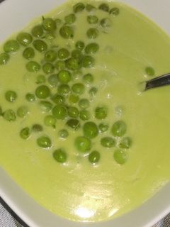 Una foto de Puré cremoso de chícharos y calabaza