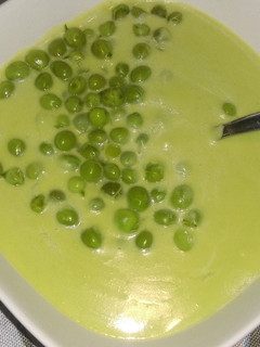 Una foto de Puré cremoso de chícharos y calabaza