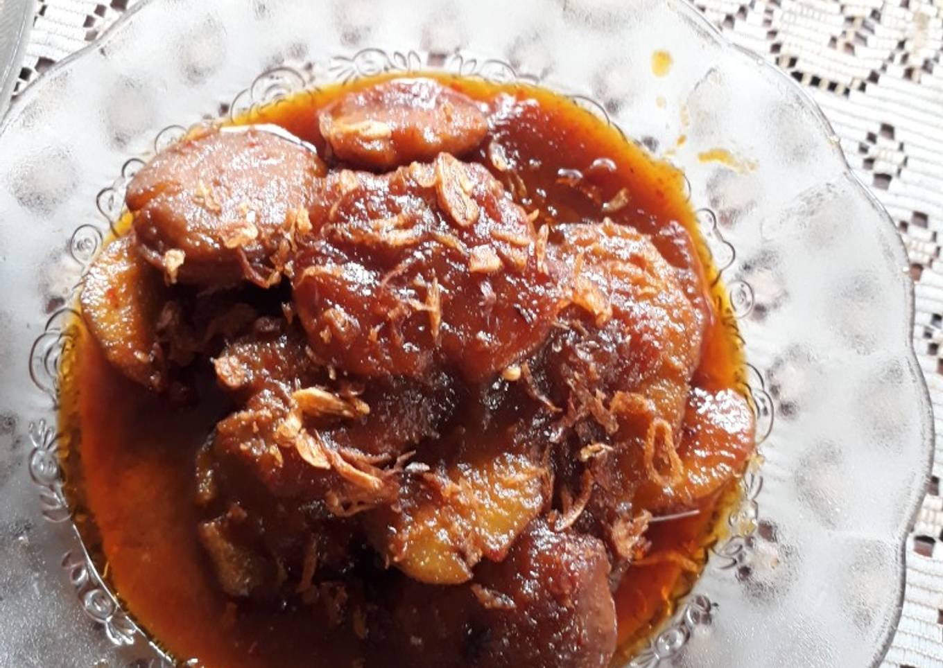 Semur jengkol pedas manis