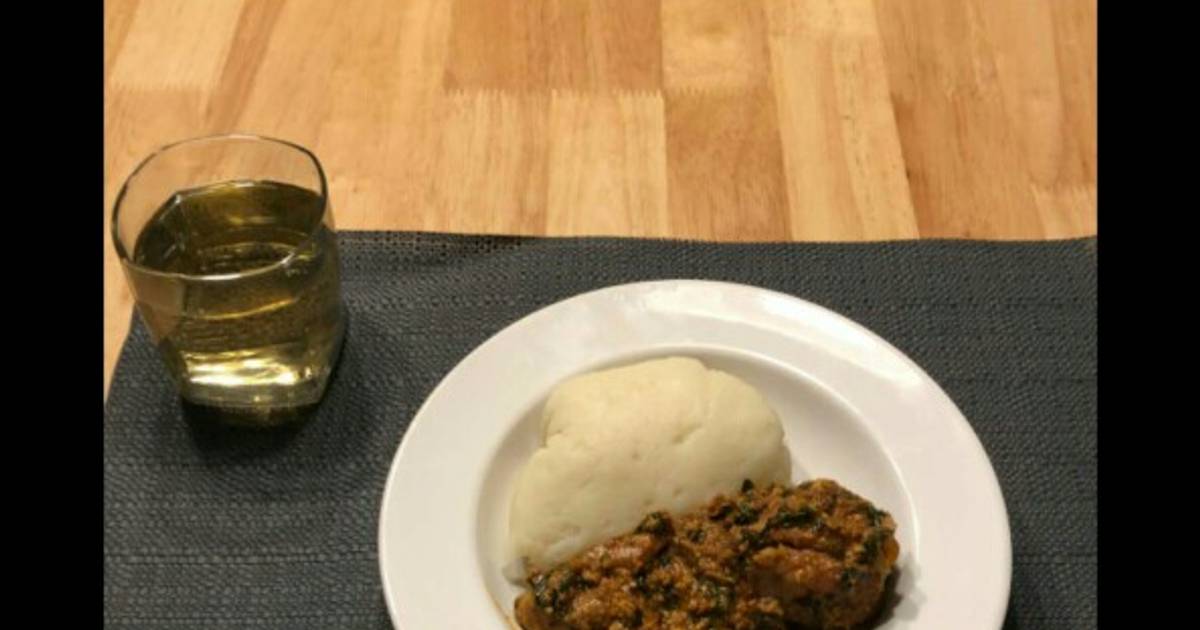 Pounded Yam With Egusi Soup Recipe By Miemie S Dishes Yusrah Cookpad