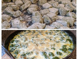 Ñoquis de acelga con salsa de puerro gratinado