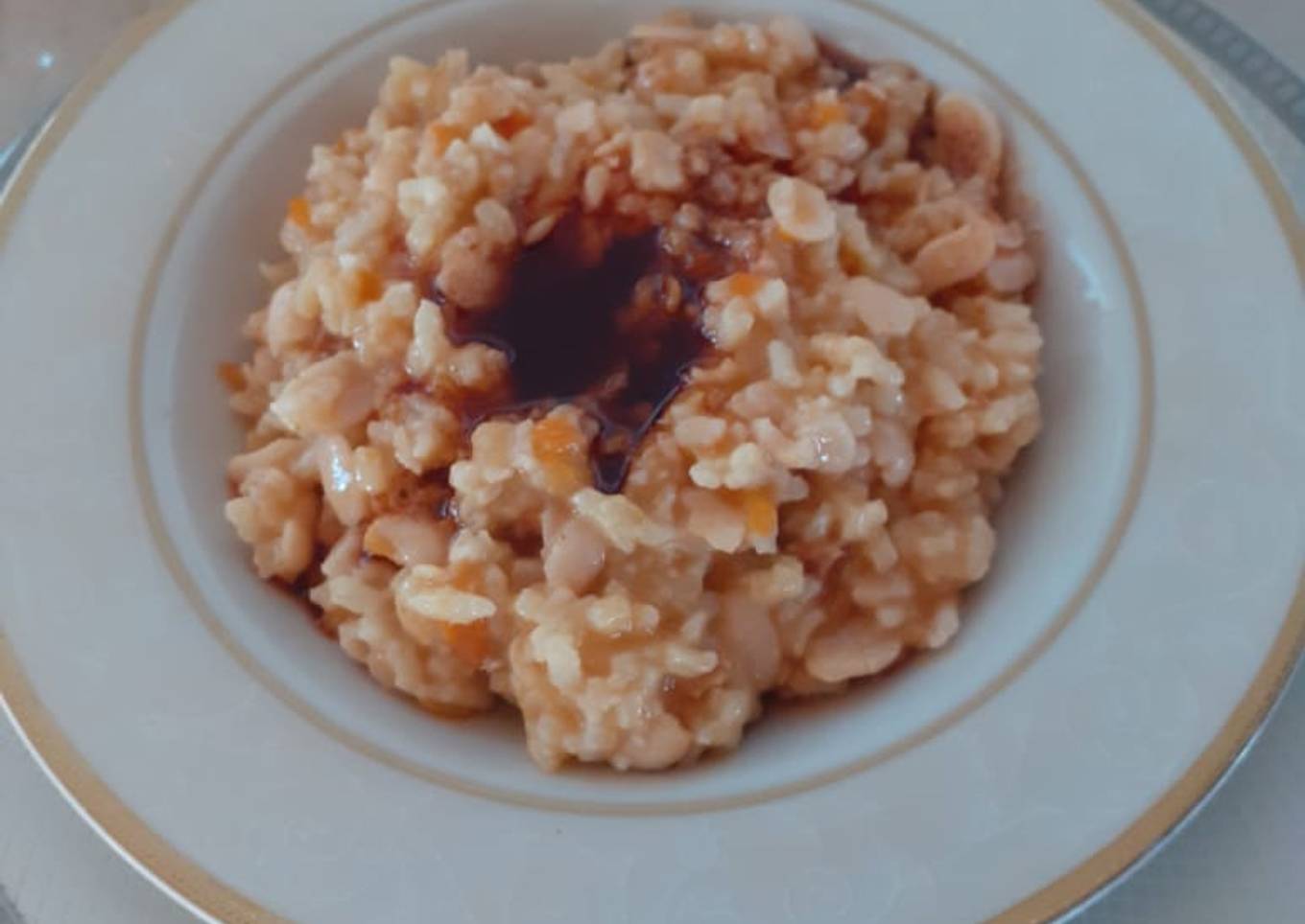 Porotos pelados con arroz